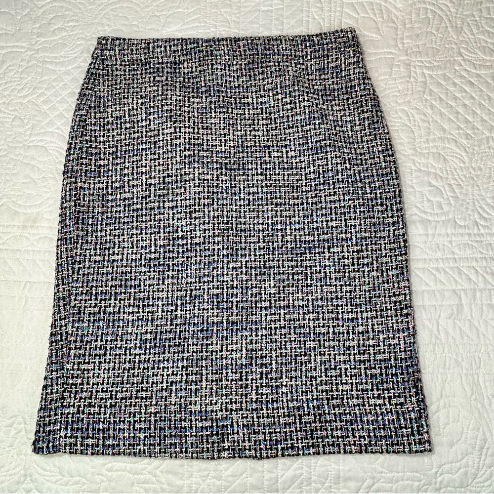 J.Crew No. 2 Pencil Skirt in Midnight Tweed Multicolor Knee Length Women’s Sz 4